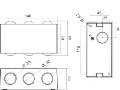 LED Außenwandleuchte 2er SET Anthrazit mit Up and Down Light, Breite 14cm