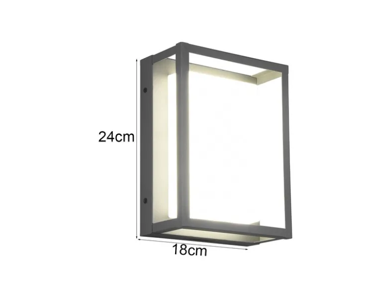 LED Außenwandleuchte 2er SET im Bauhaus Stil, Anthrazit, 18cm breit