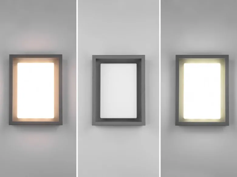 LED Außenwandleuchte 2er SET im Bauhaus Stil, Anthrazit, 18cm breit