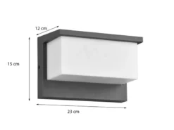 LED Außenwandleuchte 2er SET in Anthrazit & Weiß, Breite 23cm