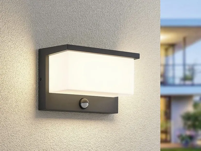 LED Außenwandleuchte 2er SET mit Bewegungsmelder, Breite 23cm