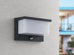 LED Außenwandleuchte 2er SET mit Bewegungsmelder, Breite 23cm