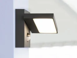 LED Außenwandleuchte 2er Set schwenkbar mit Bewegungsmelder Anthrazit