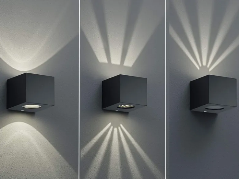 LED Außenwandleuchte 2er Set Up and Down Light eckig in Schwarz