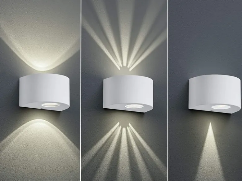 LED Außenwandleuchte 2er Set Up and Down Light rund in Weiß