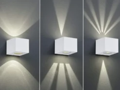 LED Außenwandleuchte 2er Set Up and Down Light eckig in Weiß