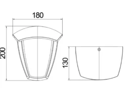 LED Außenwandleuchte Halbschale im Landhausstil Schwarz, Höhe 20cm