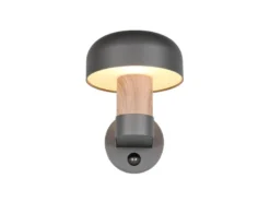 LED Außenwandleuchte Holzoptik mit Bewegungsmelder, Höhe 24cm
