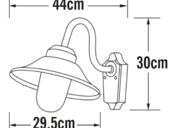 LED Außenwandleuchte im Landhausstil Aluminium Schwarz, Höhe 30cm