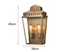 LED Außenwandleuchte im Landhausstil, Altmessing Höhe 49cm