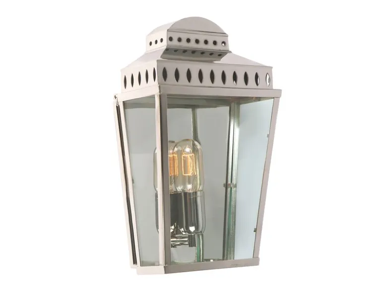LED Außenwandleuchte im Landhausstil, Silber Höhe 37,5cm