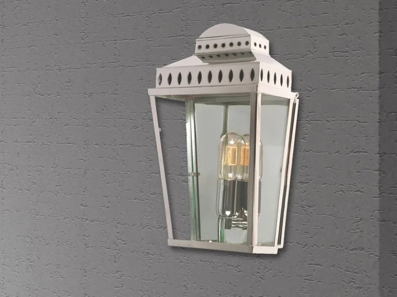 LED Außenwandleuchte im Landhausstil, Silber Höhe 37,5cm