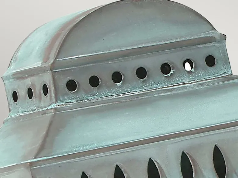 LED Außenwandleuchte im Landhausstil mit Patina, Höhe 37,5cm