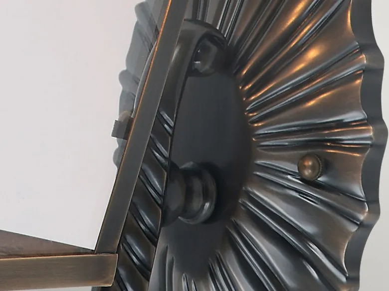 LED Außenwandleuchte im Landhausstil, Altmessing Höhe 48cm