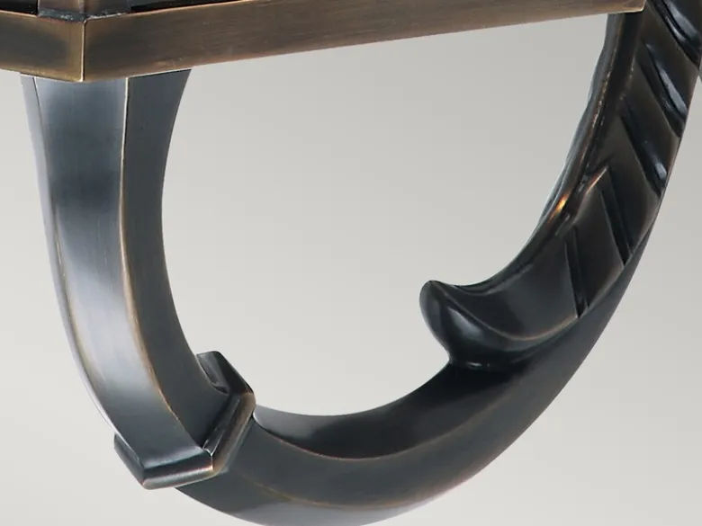 LED Außenwandleuchte im Landhausstil, Altmessing Höhe 48cm