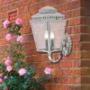LED Außenwandleuchte im Landhausstil, Silber Höhe 48cm