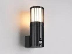 LED Außenwandleuchte in Anthrazit mit Bewegungsmelder, Höhe 23,5cm