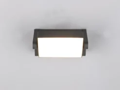 LED Außenwandleuchte KANSAS aus Aluminium in Anthrazit, Breite 20cm