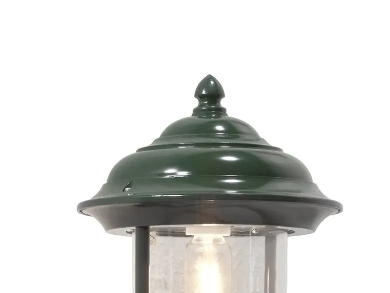 LED Außenwandleuchte Landhausstil Laterne stehend, Grün, Höhe 43cm