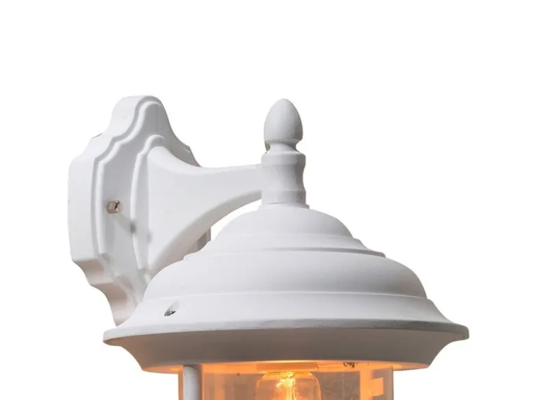 LED Außenwandleuchte Landhausstil Laterne hängend, Weiß, Höhe 46cm
