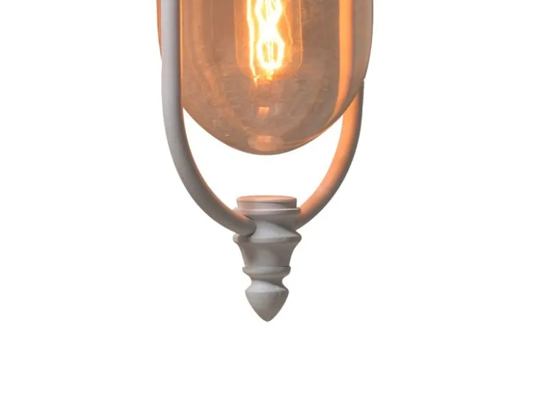 LED Außenwandleuchte Landhausstil Laterne hängend, Weiß, Höhe 46cm