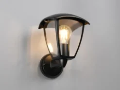 LED Außenwandleuchte Laterne stehend Landhausstil Schwarz, Höhe 24cm
