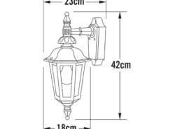 LED Außenwandleuchte Laterne hängend, Alu Weiß, Höhe 42cm