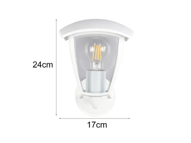 LED Außenwandleuchte Laterne stehend Landhausstil Weiß, Höhe 24cm