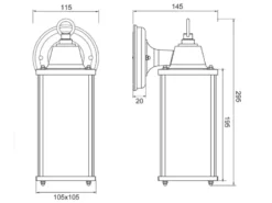 LED Außenwandleuchte Laterne Anthrazit, Höhe 29cm