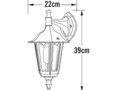 LED Außenwandleuchte Laterne hängend aus Aluminium Weiß, E27, Höhe 39cm