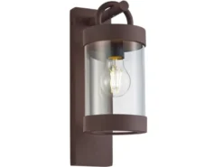 LED Außenwandleuchte Laterne im Landhausstil, Rostoptik, Höhe 33cm
