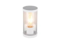 LED Außenwandleuchte, Laterne Aluminium Weiß, Höhe 23cm