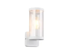 LED Außenwandleuchte, Laterne Aluminium Weiß, Höhe 23cm