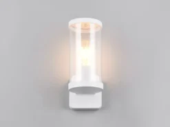 LED Außenwandleuchte, Laterne Aluminium Weiß, Höhe 23cm