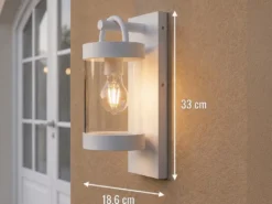 LED Außenwandleuchte Laterne im Landhausstil, Weiß, Höhe 33cm