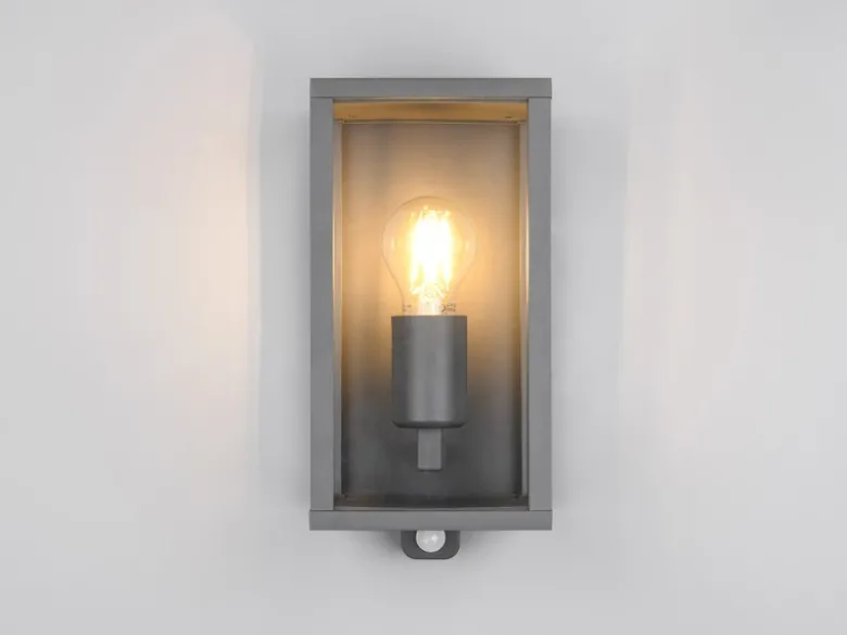 LED Außenwandleuchte mit Bewegungsmelder in Anthrazit, Höhe 29cm
