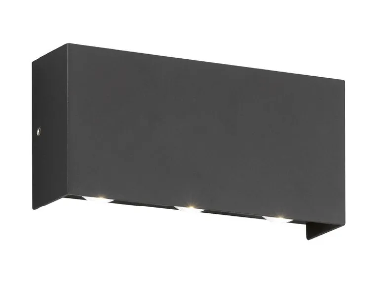 LED Außenwandleuchte NAIROBI Schwarz mit Up and Down Licht - 17cm breit