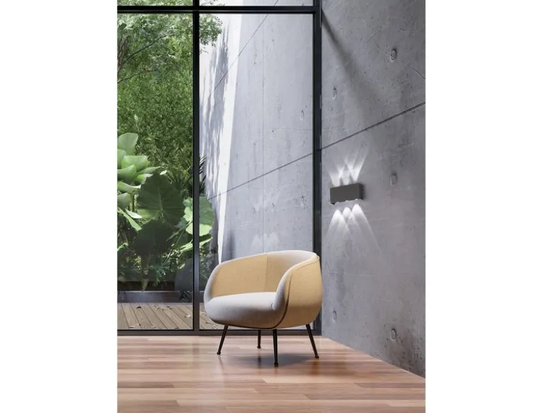 LED Außenwandleuchte NAIROBI Schwarz mit Up and Down Licht - 17cm breit