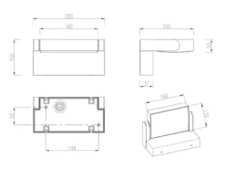 LED Außenwandleuchten 2er SET aus Aluminium in Anthrazit, Breite 20cm
