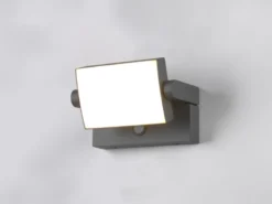 LED Außenwandleuchten 2er SET ALU in Anthrazit mit Bewegungsmelder, Breite 20cm
