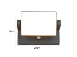 LED Außenwandleuchten 2er SET ALU in Anthrazit mit Bewegungsmelder, Breite 20cm