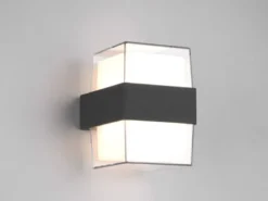 LED Außenwandleuchten 2er SET eckig UP and DOWN Anthrazit 13x9cm