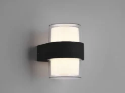 LED Außenwandleuchten 2er SET rund UP and DOWN Anthrazit 13x9cm