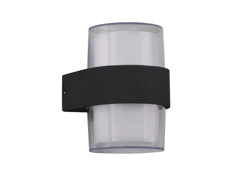 LED Außenwandleuchten 2er SET rund UP and DOWN Anthrazit 13x9cm