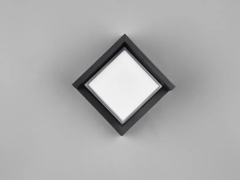 LED Außenwandleuchten 2er SET Schwarz Fassadenbeleuchtung Würfel eckig 15x15cm