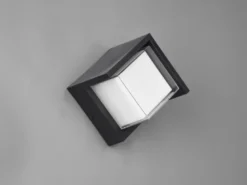 LED Außenwandleuchten 2er SET Schwarz Fassadenbeleuchtung Würfel eckig 15x15cm
