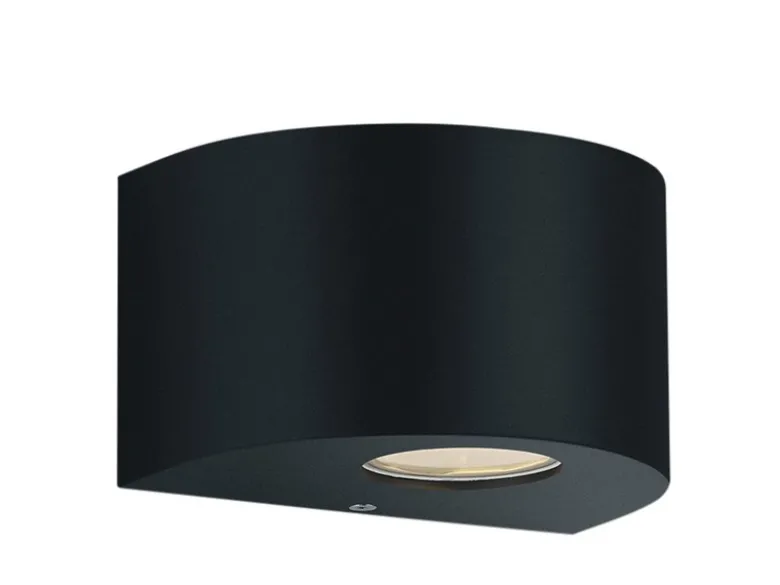 LED Außenwandleuchte ROSARIO Up and Down Light rund in Schwarz