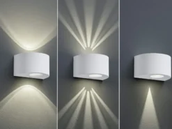 LED Außenwandleuchte ROSARIO Up and Down Light rund in Weiß