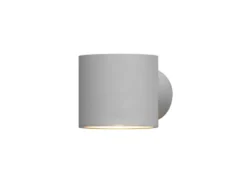 LED Außenwandleuchte runder Wandspot Up-Down, Höhe 9cm, Grau