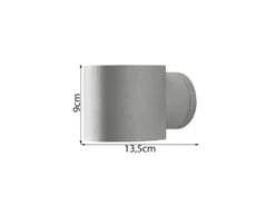 LED Außenwandleuchte runder Wandspot Up-Down, Höhe 9cm, Grau